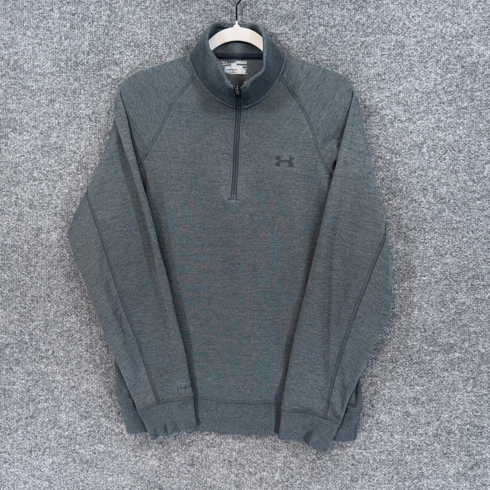 Under Armour Sweatshirt Mens Medium Gray Storm 1 ColdGear 1/4 Zip Pullover